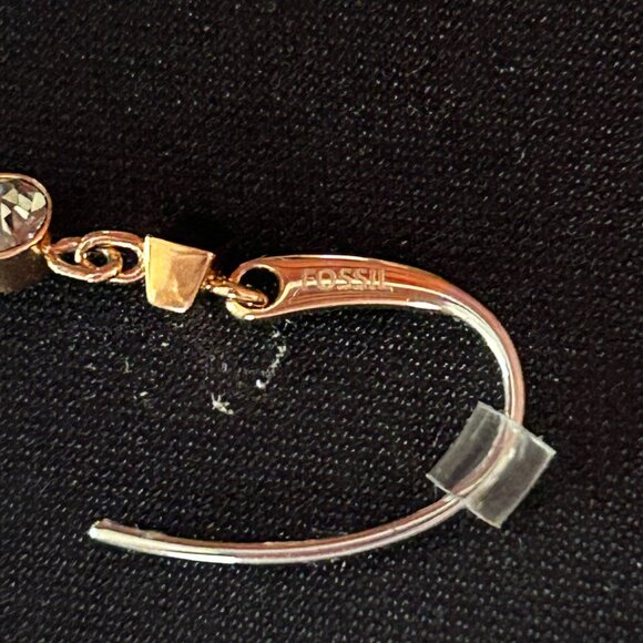 Fossil Rose Gold Onxy and Hematite Drop Earrings - Picture 4 of 5